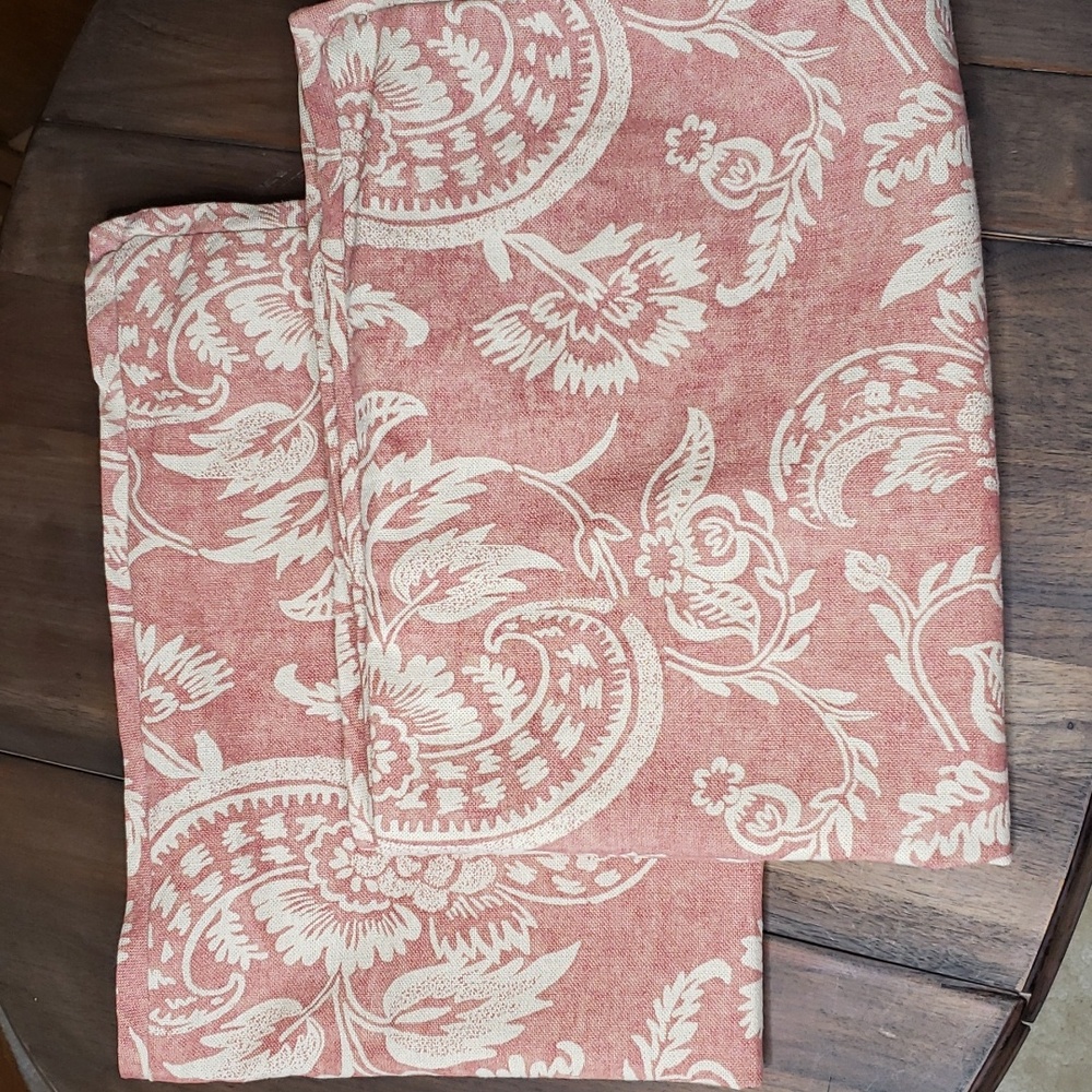 Pottery Barn ALESSANDRA Terra Cotta Linen Blend Pillow Shams Set of 2